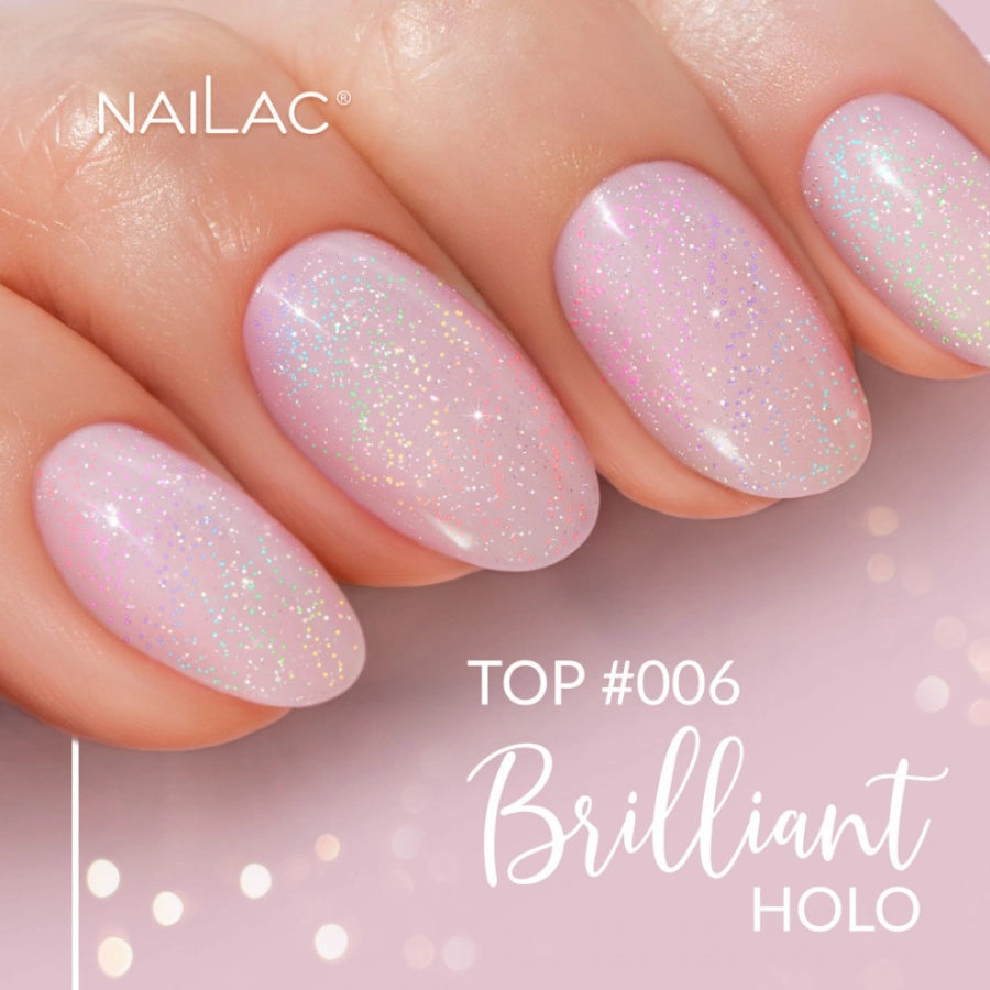 NaiLac Hybrid UV/LED Top Brilliant Holo 006 nail styling