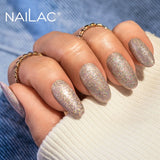NaiLac Hybrid UV/LED Top Laser Holo Rose Gold Nail Styling