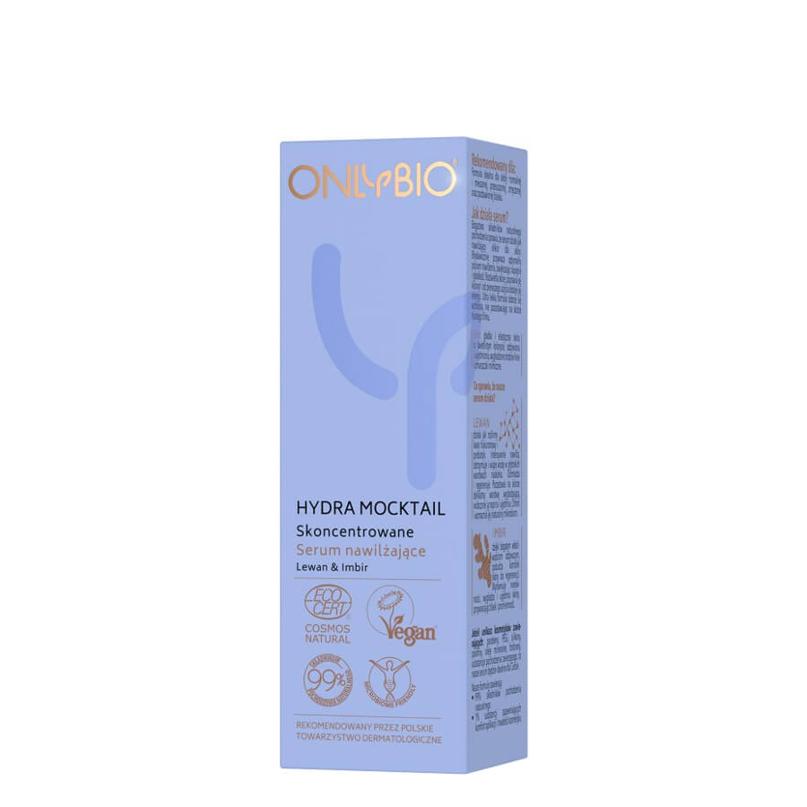 onlybio moisturizing face serum for day and night hydra mocktail 30ml vegan