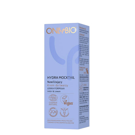 onlybio moisturizing face cream light formula hydra mocktail 50ml vegan