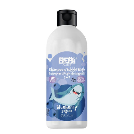 Barwa Bebi Kids Vegan Shampoo & Bubble Bath Blueberry - isolated on a white background