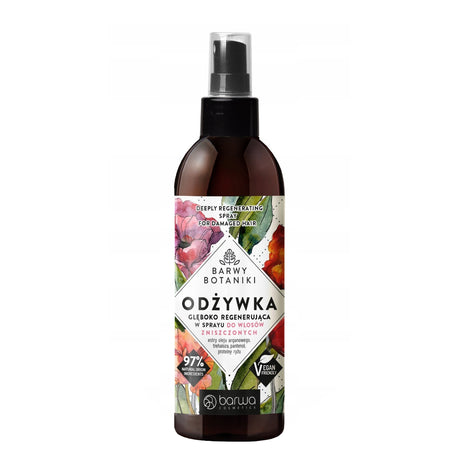 Barwa Botanic Deeply Regenerating Spray Conditioner - retail hair-care container isolated on a white background