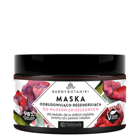 Barwa Botanic Regenerating & Restoring Hair Mask - retail hair-care container isolated on a white background