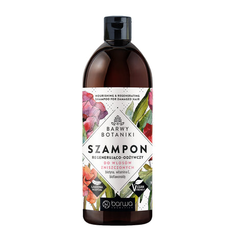 Barwa Botanic Regenerating Shampoo for Damaged Hair - retail hair-care container isolated on a white background