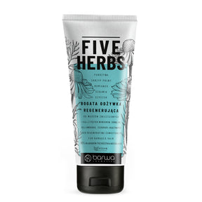 Barwa Five Herbs Rich Regenerating Conditioner - retail hair-care container isolated on a white background