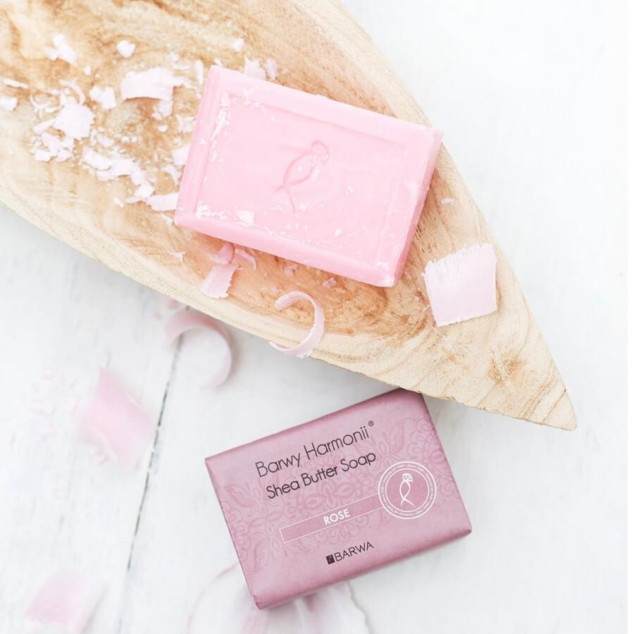 Barwa Harmony Rose Moisturising Hand & Body Soap 190g - displayed in a styled studio photograph