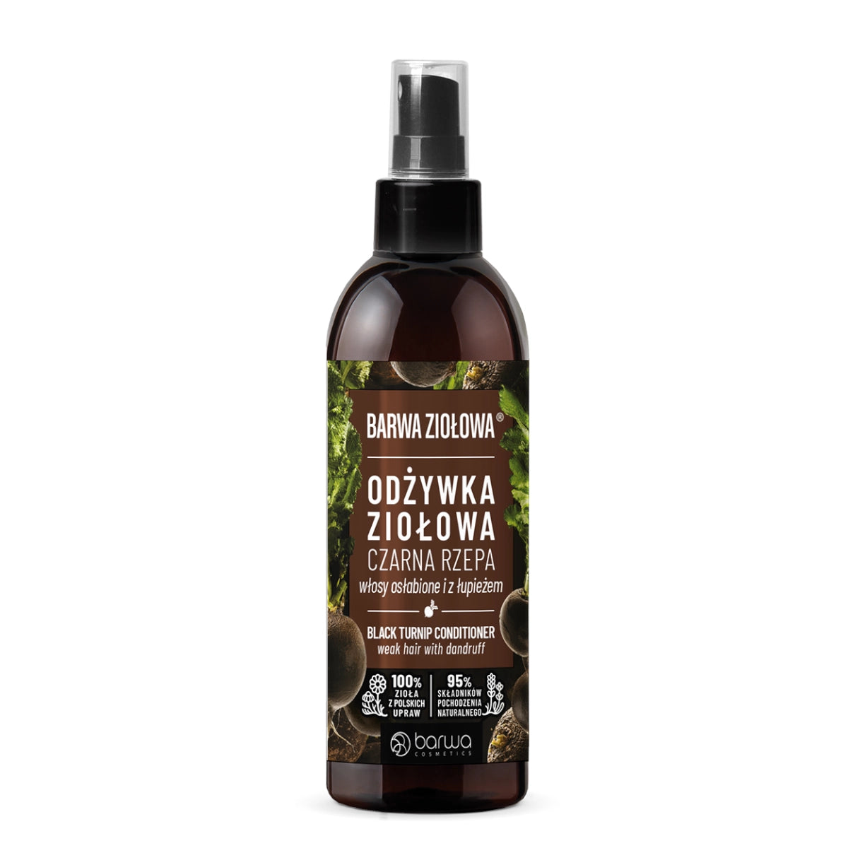 Barwa Herbal Black Turnip Hair Conditioner - retail hair-care container isolated on a white background
