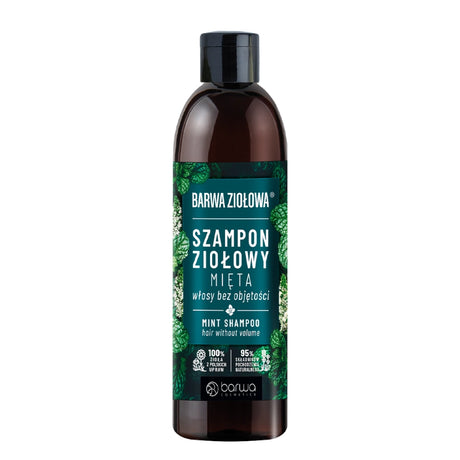 Barwa Herbal Mint Hair Shampoo Hair without Volume - retail hair-care container isolated on a white background