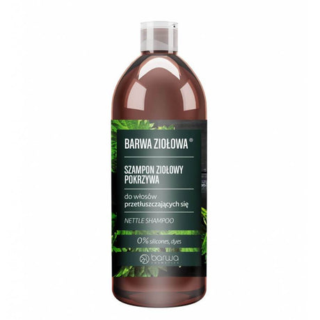 Barwa Herbal Nettle Hair Shampoo - 480ml - retail hair-care container isolated on a white background