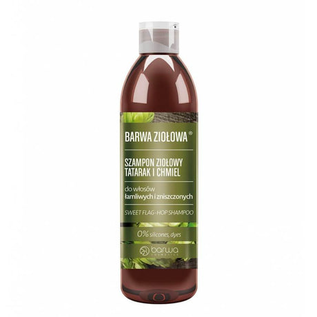 Barwa Herbal Sweet Flag & Hop Hair Shampoo - retail hair-care container isolated on a white background