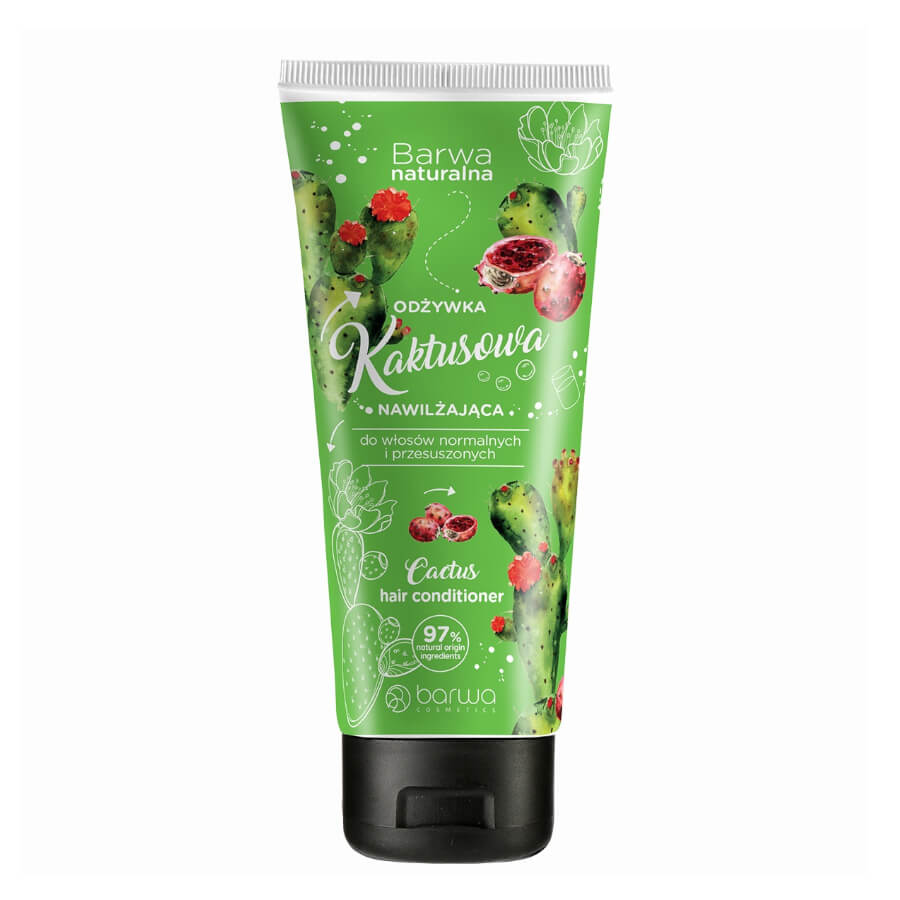 Barwa Moisturising Cactus Hair Conditioner Tube - retail hair-care container isolated on a white background