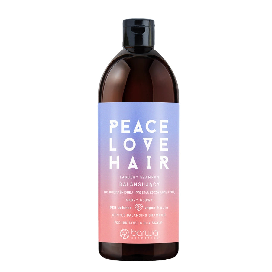 Barwa Peace Love Hair Balancing Shampoo Irritated & Oily Scalp - retail hair-care container isolated on a white background