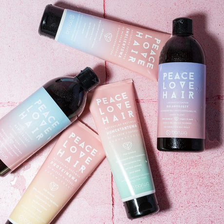 Barwa Peace Love Hair Balancing Shampoo Irritated & Oily Scalp - product and colour result shown on hair