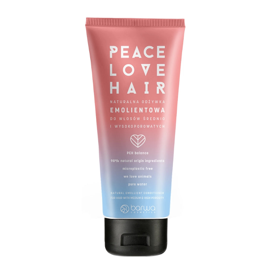 Barwa Peace Love Hair Emollient Hair Conditioner Medium & High Porosity - retail hair-care container isolated on a white background