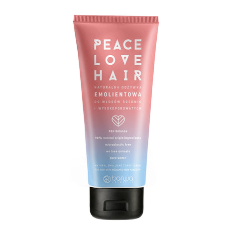 Barwa Peace Love Hair Emollient Hair Conditioner Medium & High Porosity - retail hair-care container isolated on a white background