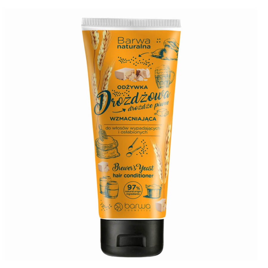 Barwa Strengthening Yeast Hair Conditioner - retail hair-care container isolated on a white background