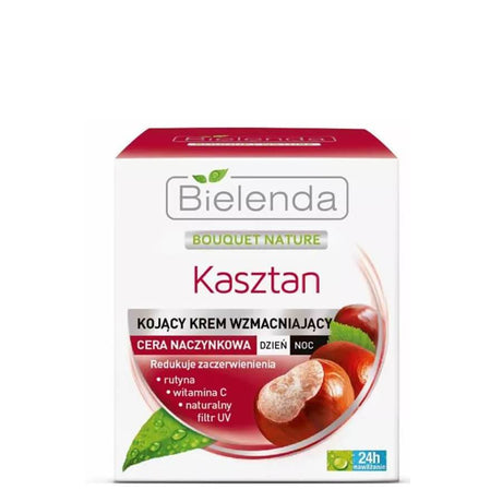 Bielenda Chestnut Extract for Capillary Skin Day Night Face Cream - retail packaging on a white background