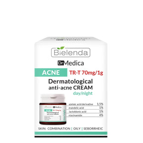 Bielenda Dr Medica Dermatological Anti-Acne Face Cream - retail packaging on a white background