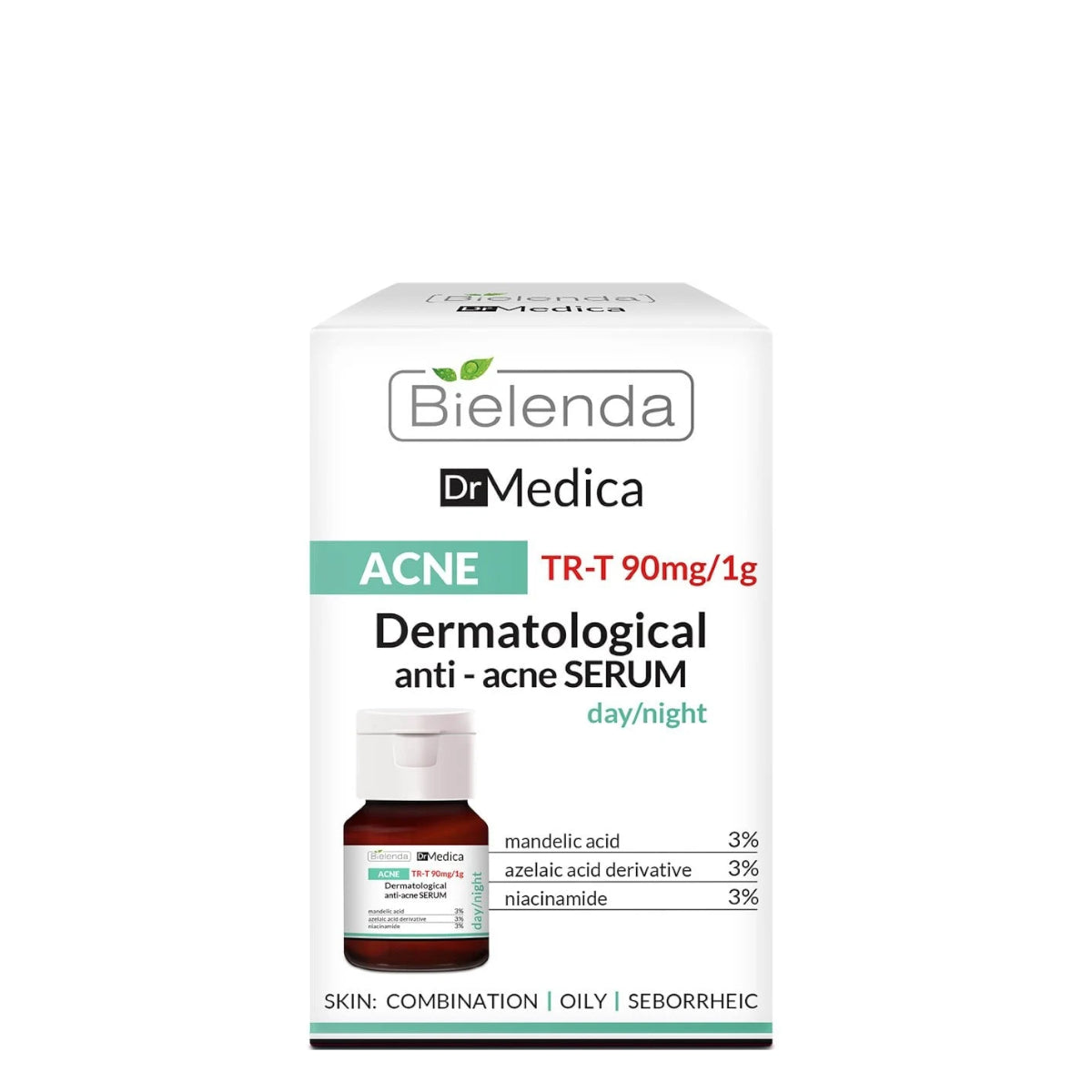 Bielenda Dr Medica Dermatological Anti-Acne Face Serum - retail packaging on a white background