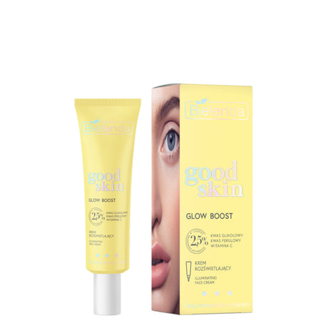 Bielenda Good Skin Illuminating Face Cream Glycolic Acid & Vitamin C - retail packaging on a white background