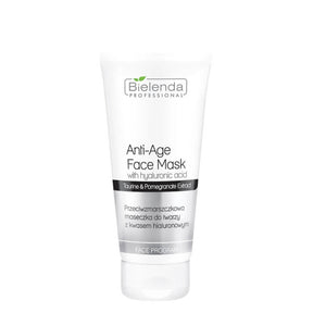 Bielenda Professional Anti Age Face Mask with Hyaluronic Acid - open cosmetic jar with its lid on a white background