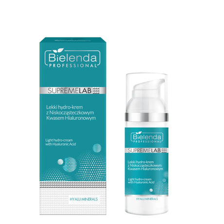 Bielenda Professional Supremelab Hyalu Minerals Light Hydro-Cream with Hyaluronic Acid - retail packaging on a white background