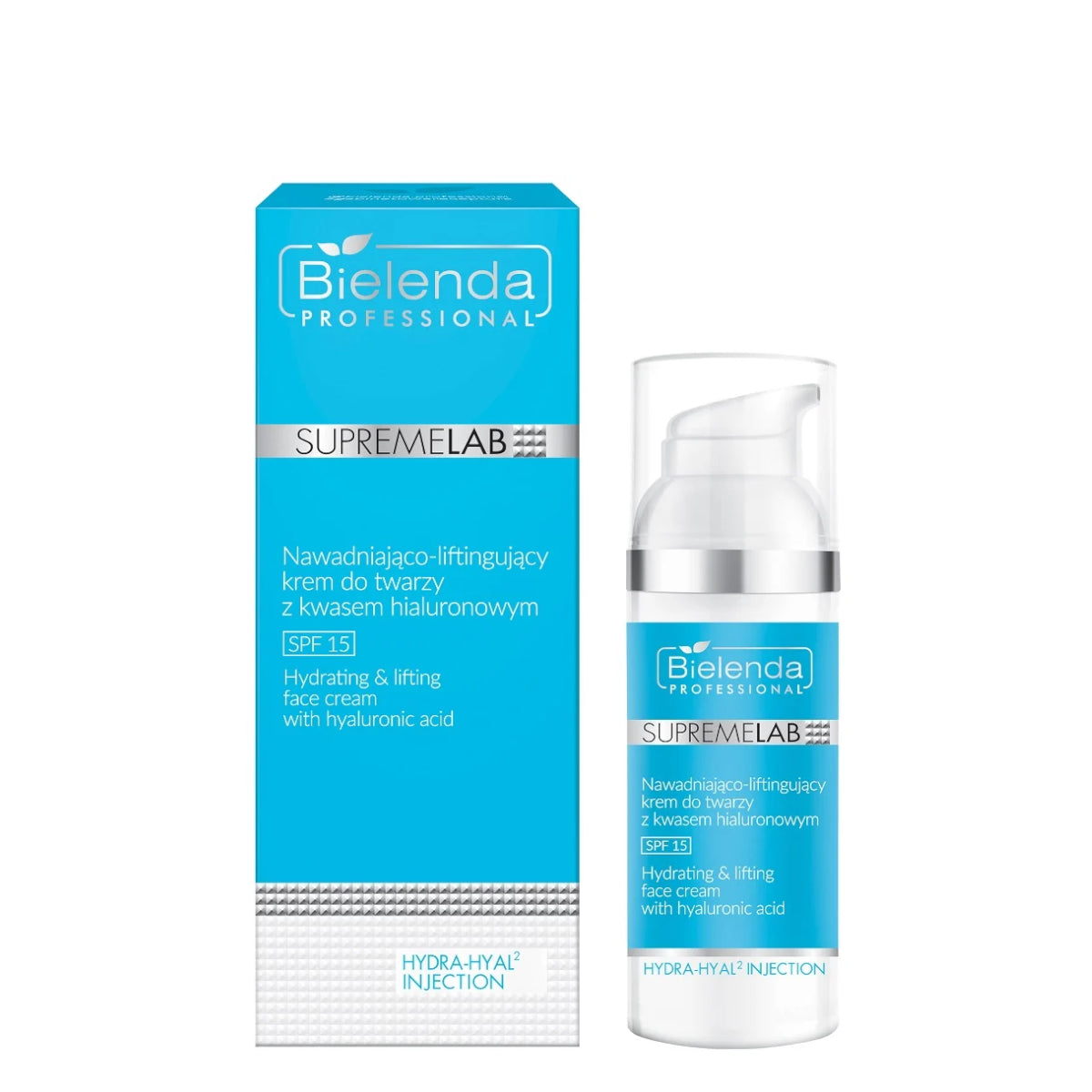 Bielenda Professional SupremeLab Hydra-Hyal2 Injection Hydrating & Lifting Cream - retail packaging on a white background