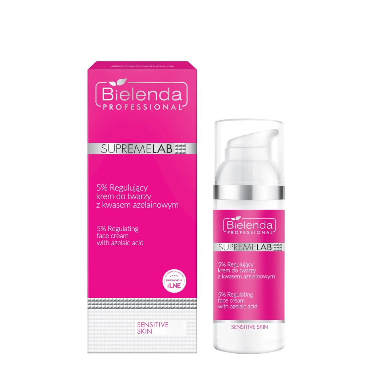 Bielenda Professional SupremeLab Sensitive Skin 5% Azelaic Acid Cream - retail packaging on a white background