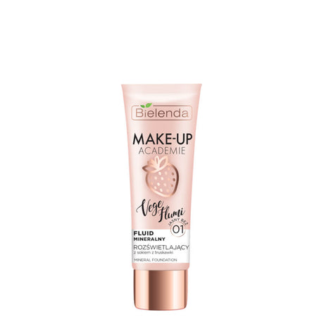 Bielenda Vege Flumi Illuminating Mineral Foundation - 01 Light Beige - foundation container isolated on a white background
