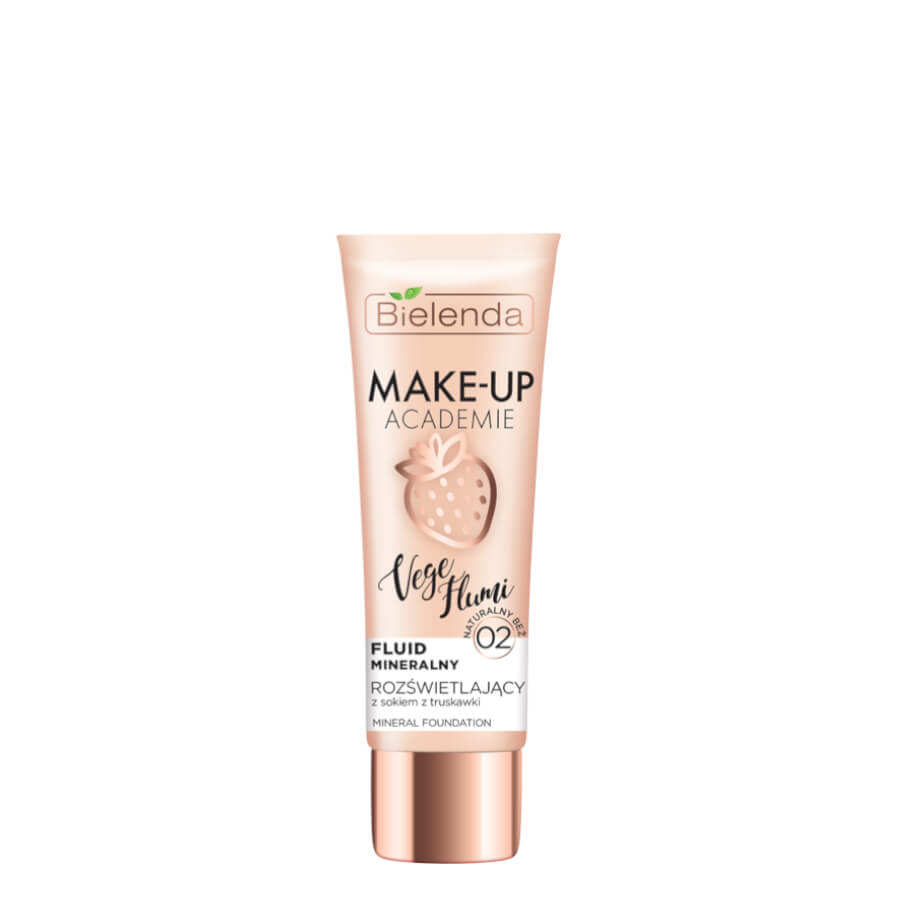 Bielenda Vege Flumi Illuminating Mineral Foundation - 02 Natural Beige - foundation container isolated on a white background