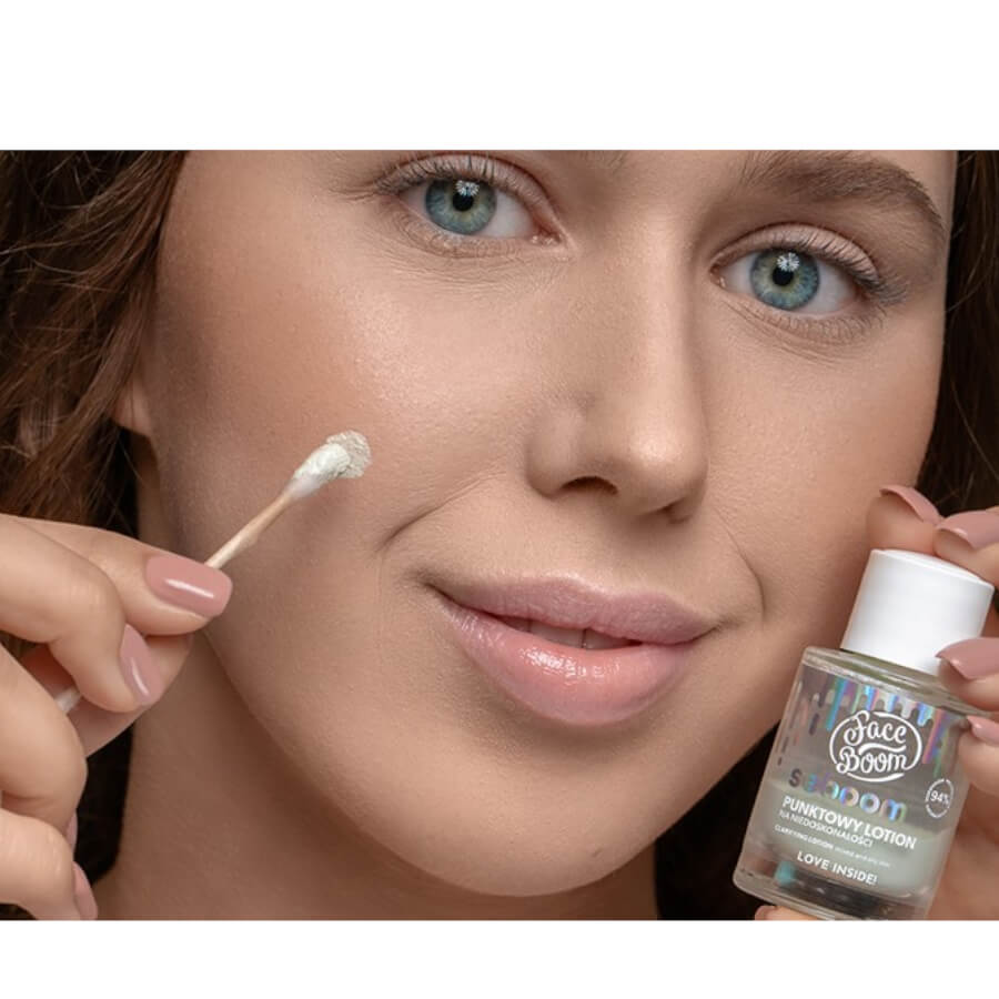 Body Boom Face Boom Clarifying Lotion Oily & Combination Skin - shown in use
