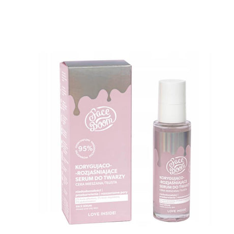 Body Boom Face Boom Corrective & Brightening Face Serum - retail packaging on a white background