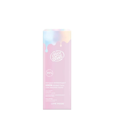 Body Boom Face Boom Mattifying & Detoxifying Face Cream - retail packaging on a white background