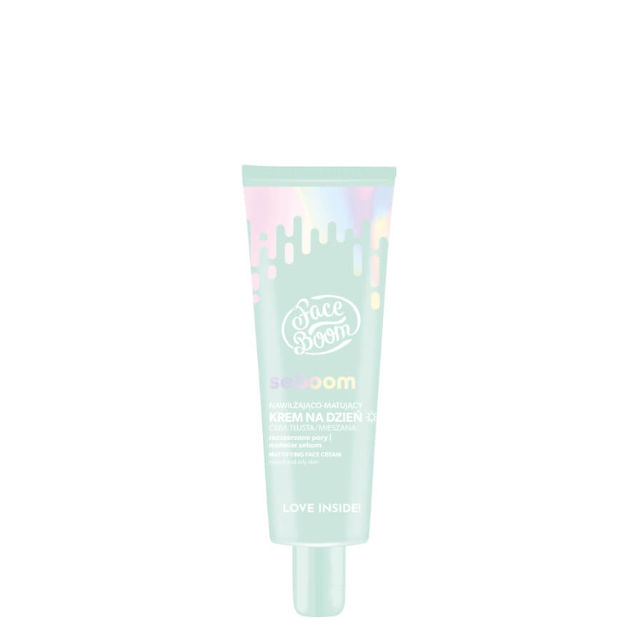 Body Boom Face Boom Moisturising & Mattifying Cream Oily & Combination Skin - retail packaging on a white background