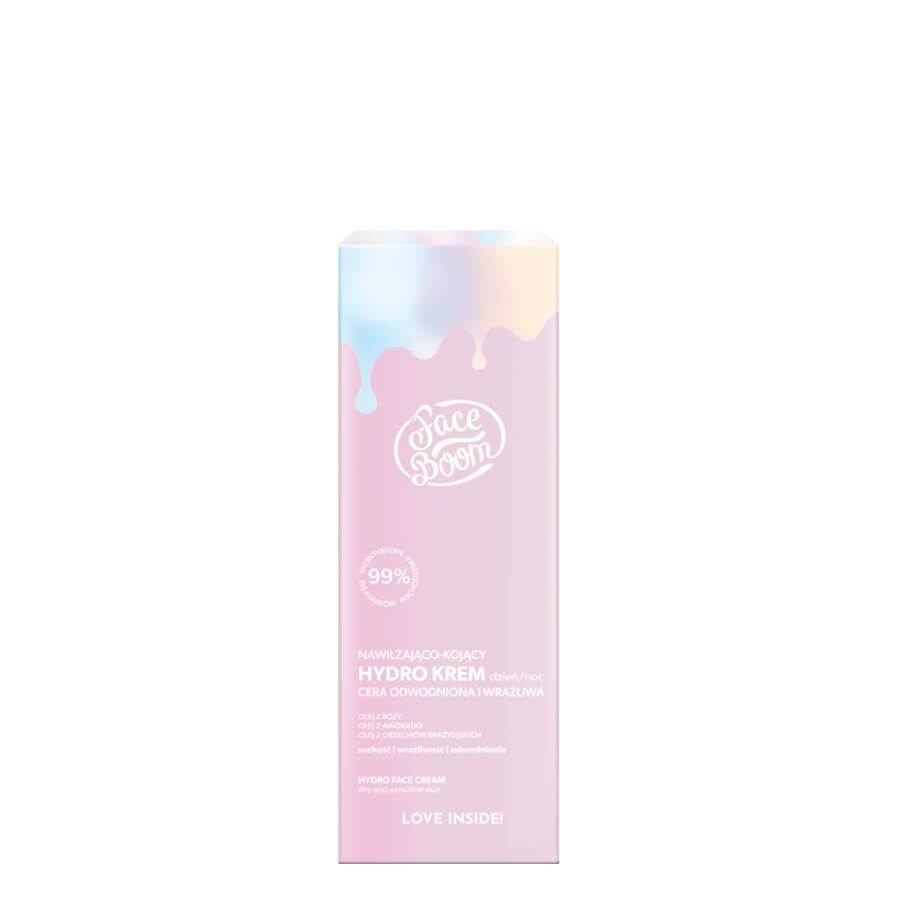 Body Boom Face Boom Moisturising & Soothing Hydro Face Cream - retail packaging on a white background