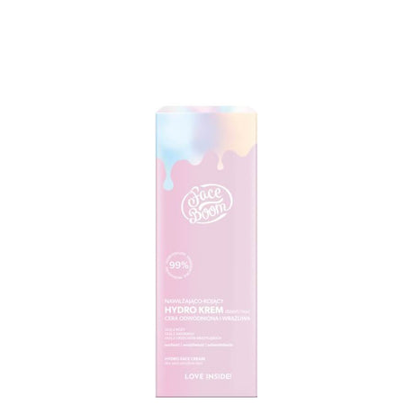 Body Boom Face Boom Moisturising & Soothing Hydro Face Cream - retail packaging on a white background