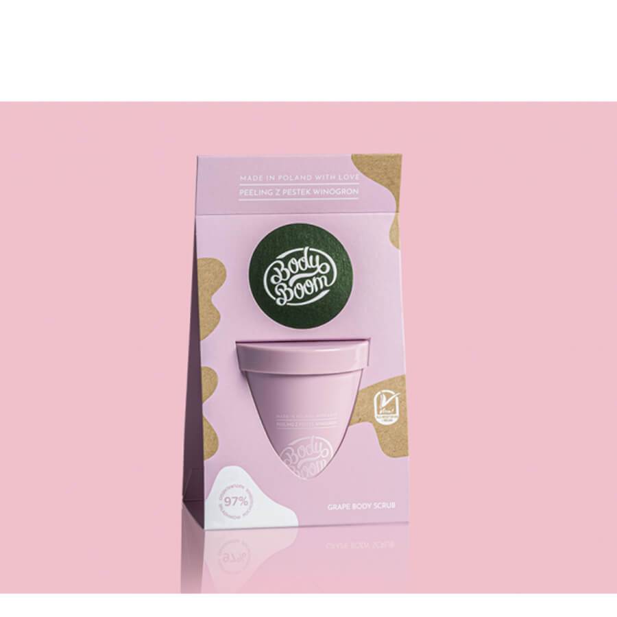 Body Boom Grape Body Scrub - shown in use