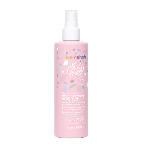 Body Boom Hair Boom Rice Rehab Conditioning Rice Water Hair Mist - retail hair-care container isolated on a white background
