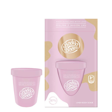 Body Boom Linen Body Scrub - isolated on a white background