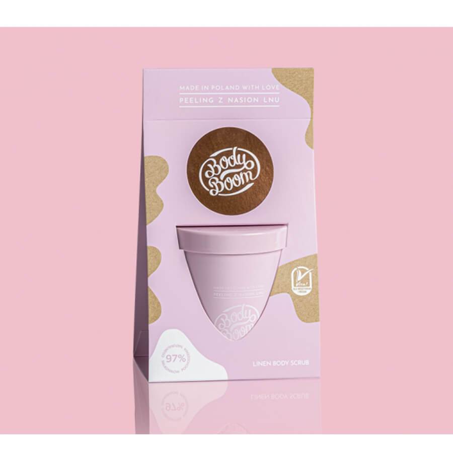 Body Boom Linen Body Scrub - shown in use