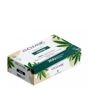 Cleanic Naturals 100% Bio Cotton Buds with Hemp - arranged with the included components on a white background