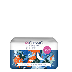 Cleanic Super Soft Night Sanitary Pads - isolated on a white background
