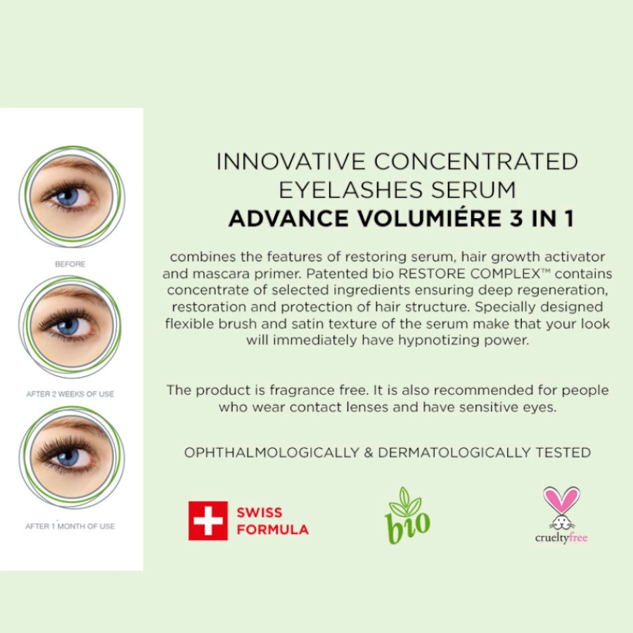 Eveline Advance Volumiere Eyelash Serum 3in1 - close-up of the product material and finish