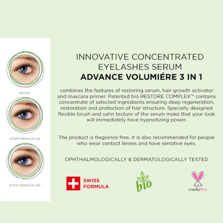 Eveline Advance Volumiere Eyelash Serum 3in1 - close-up of the product material and finish