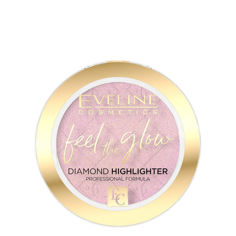 Eveline Feel The Glow Highlighter - 03 Rose Gold - powder compact with the shade visible on a white background