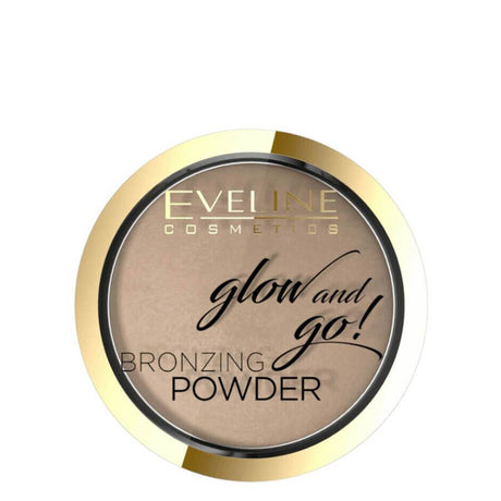 Eveline Glow & Go Bronzing Powder 01 Hawai - powder compact with the shade visible on a white background
