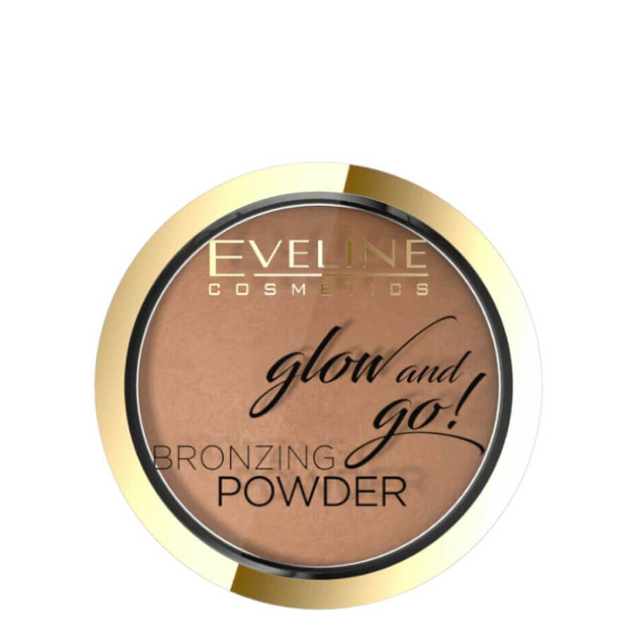 Eveline Glow & Go Bronzing Powder 02 Jamaica - powder compact with the shade visible on a white background