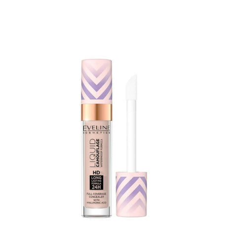 Eveline Liquid Camouflage Waterproof Concealer - 03 SOFT NATURAL - concealer tube and retail packaging on a white background