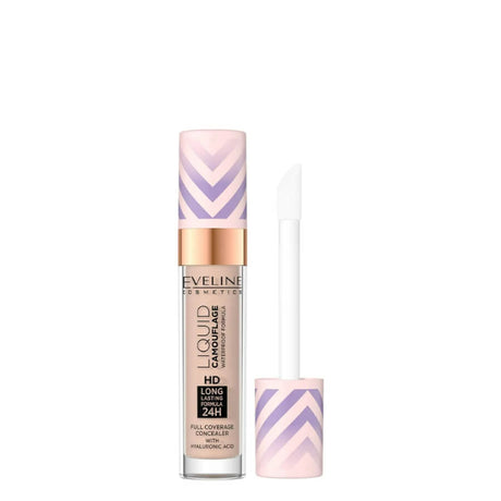 Eveline Liquid Camouflage Waterproof Concealer - 05 LIGHT SAND - concealer tube and retail packaging on a white background
