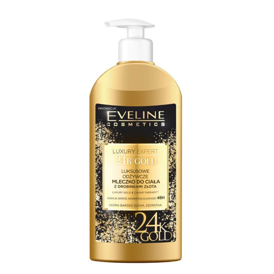 Eveline Luxury Nourishing Body Milk with Gold Particles - isolated on a white background